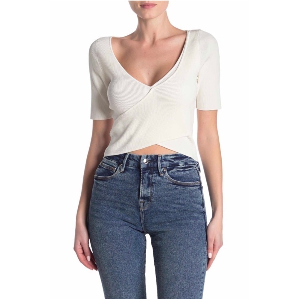 Good American The Crisscross Knit T-Shirt …